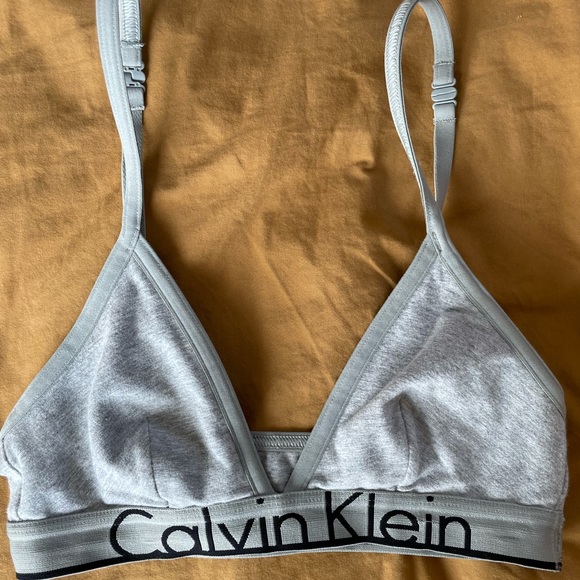 COPY - Calvin Klein unlined cotton grey bralette - Picture 1 of 5